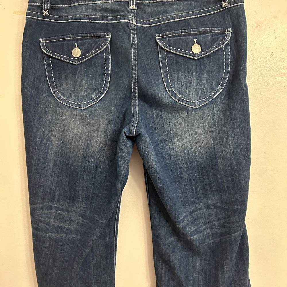 INC International Concepts Curvy Fit Dark Blue Capri Jeans size 14 - Picture 2 of 5